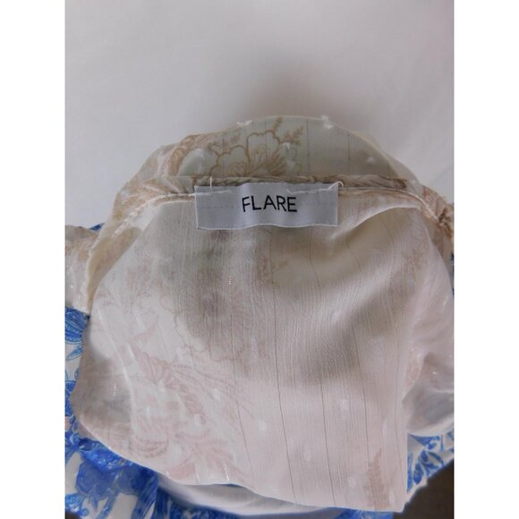 Flare Maxi Dress Womens Blue White Floral Belted Wrap V-Neck Made in Italy - Picture 11 of 12